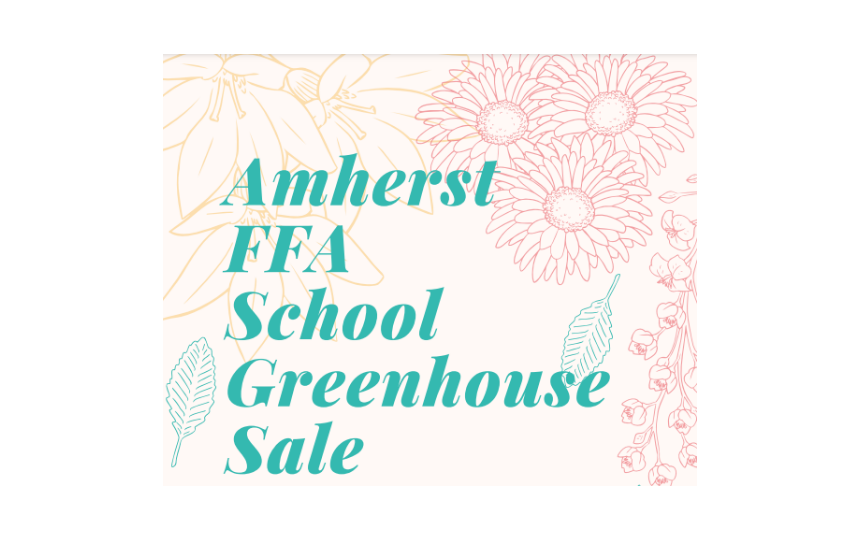 Amherst FFA Plant Sale Flyer with Outlined Colorful Flowers