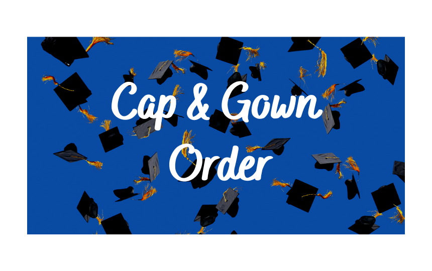 Cap & Gown Order with Graduation Caps thrown in the air