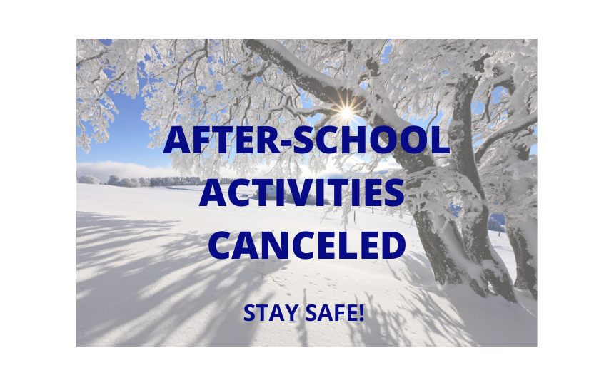 After-School Activities Canceled with a Snow Covered Background