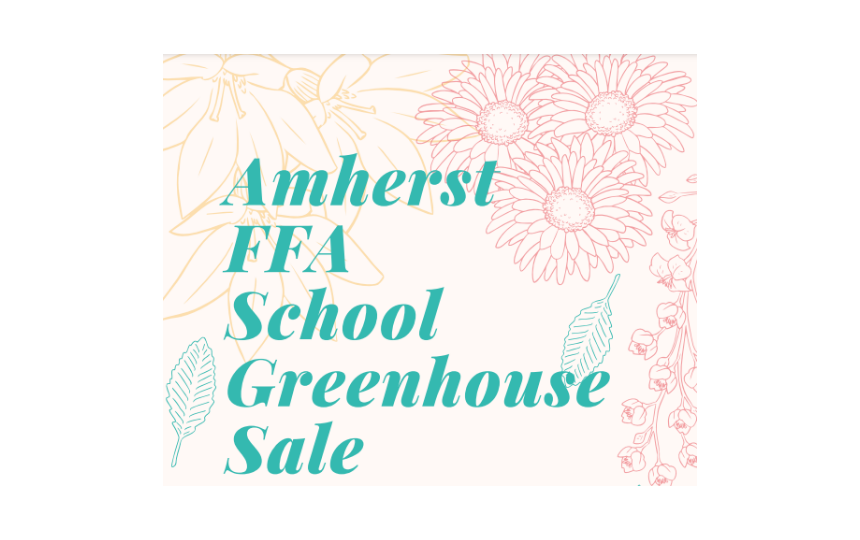 Amherst FFA Plant Sale Flyer with Outlined Colorful Flowers 