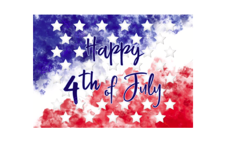 Happy 4th of July  - Red, White and Blue background with White Stars