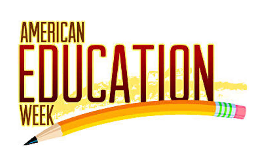 American Education Week written with a sharpened yellow pencil below