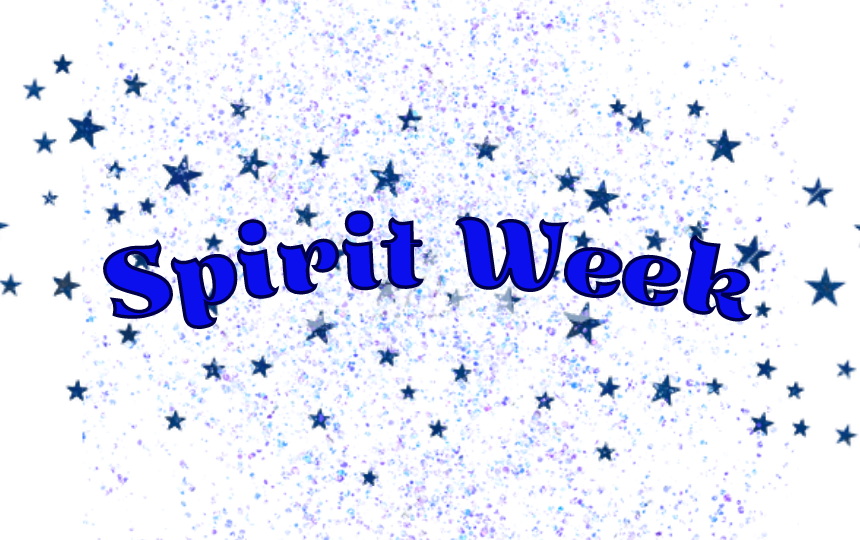 Spirit Week with Stars and Sparkles in  the background 