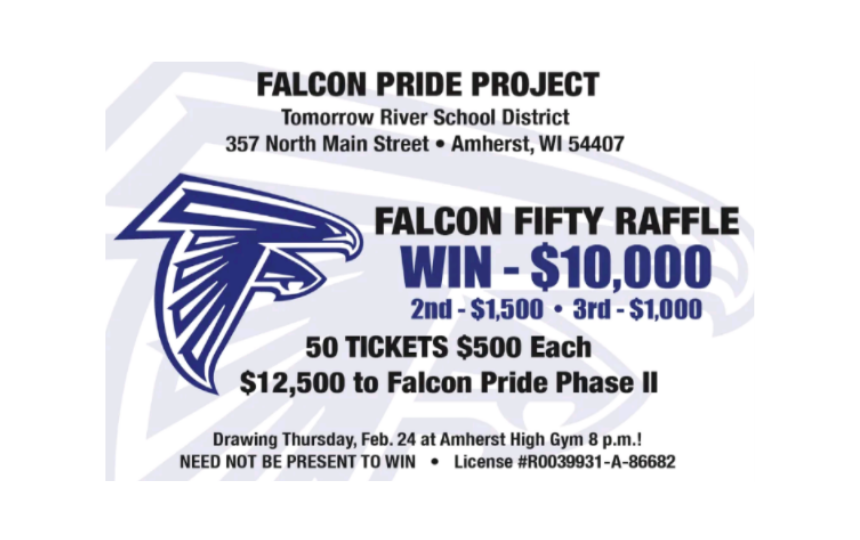 Falcon Fifty Raffle Ticket with Falcon in the Background